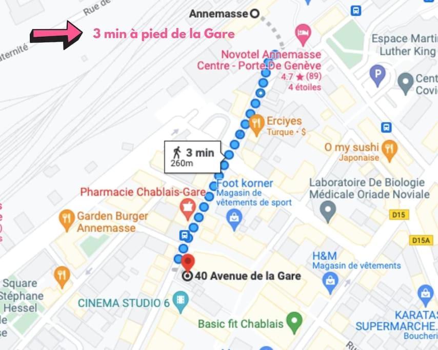 Modern'Blue - Gare Annemasse A 3Min-Geneve Acces Direct Appartement Buitenkant foto